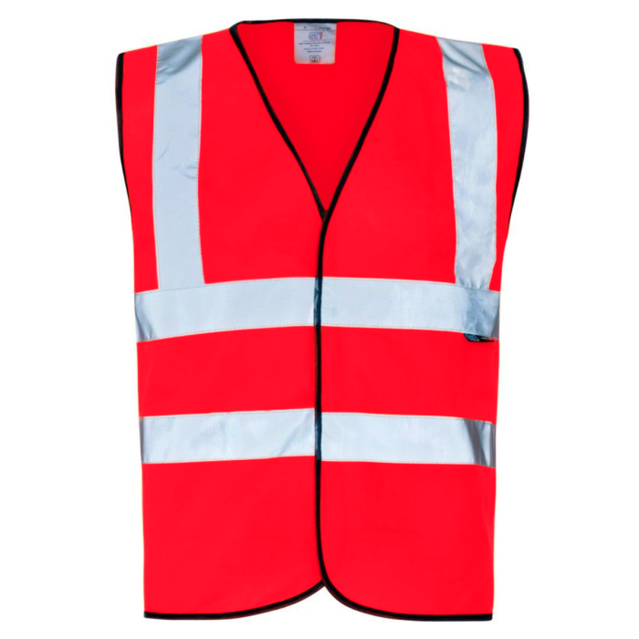Hi Vis Red Long Sleeved Velcro Vest