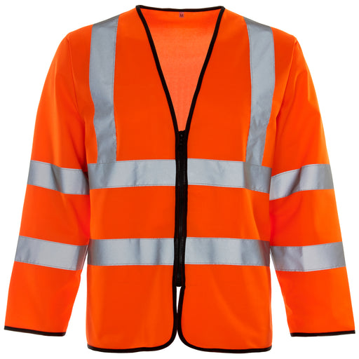 Hi Vis Orange Long Sleeved Zip Vest