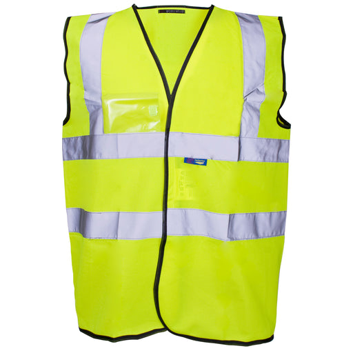 Hi Vis Vest - ID Pocket - Velcro Yellow