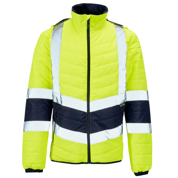 Hi Vis Yellow 2 Tone Puffer Jacket
