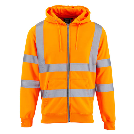 Hi Vis Zipped Hoodie Orange