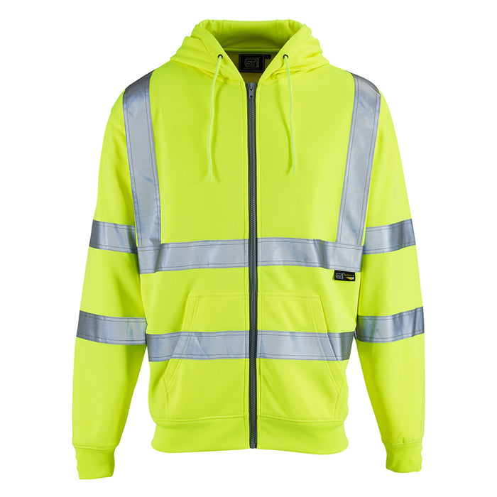 Hi Vis Zipped Hoodie Yellow