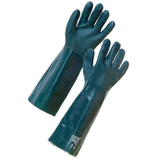 PVC Double Dip Gauntlet Green