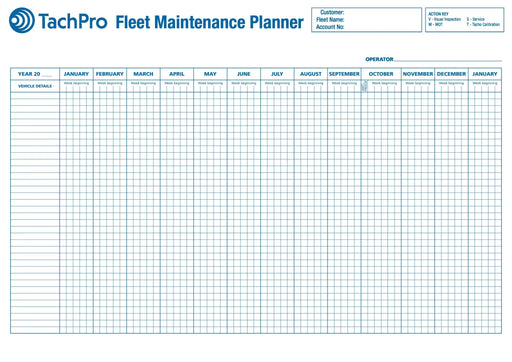 A1 Vehicle Maintenance & Record Wall Chart - Jackson Handling Ltd