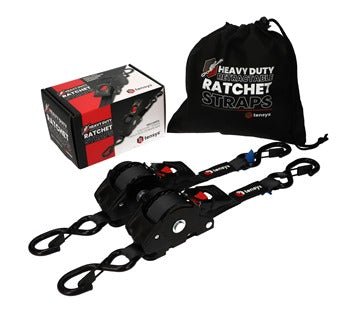 Auto - Retract Ratchet Tie Down Straps (2 - Pack) - Jackson Handling Ltd