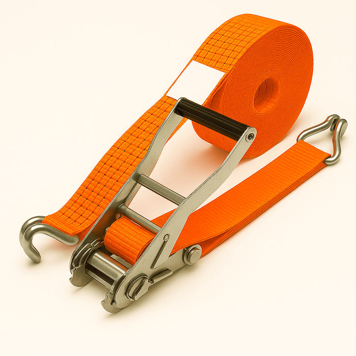 DAY GLO RATCHET STRAPS - with Hi - vis stitching - Jackson Handling Ltd