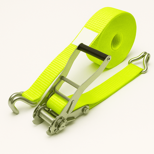 DAY GLO RATCHET STRAPS - with Hi - vis stitching - Jackson Handling Ltd