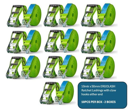 EASYLASH 5T RATCHET STRAP 10mtr ( x2 Boxes with 10 per box ) 20pcs total - Jackson Handling Ltd