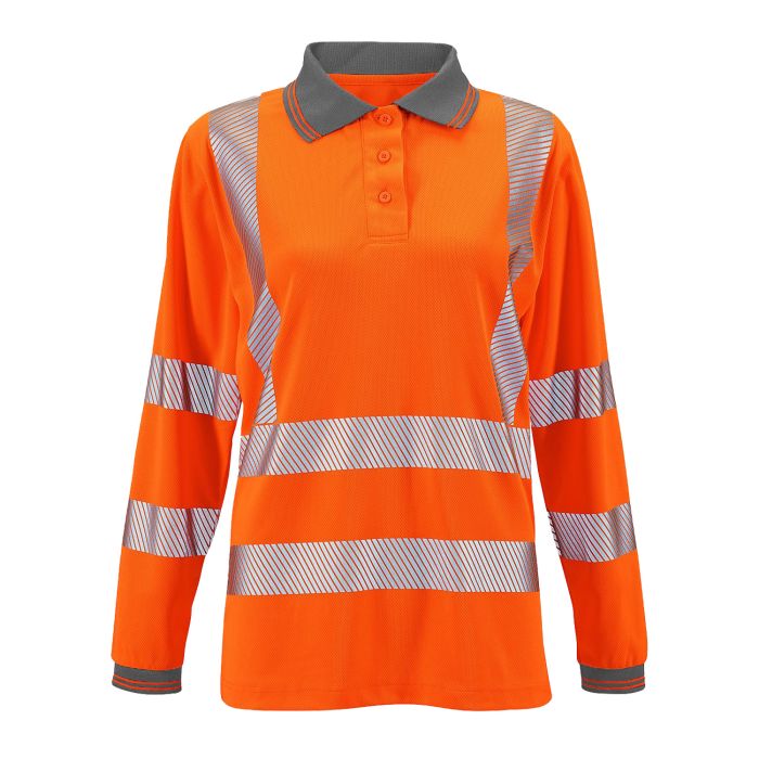 Ladies Hi Vis Savannah Birds Eye Long Sleeved Polo