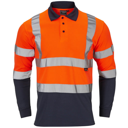 Hi - Vis 2 Tone Orange Long Sleeve Polo Shirt - Jackson Handling Ltd