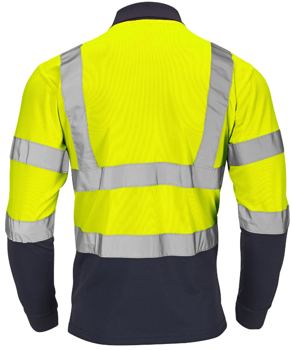 Hi - Vis 2 Tone Yellow Long Sleeve Polo Shirt - Yellow - Jackson Handling Ltd
