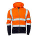 Hi Vis Orange 2 Tone Hooded Zipped Sweatshirt - Jackson Handling Ltd