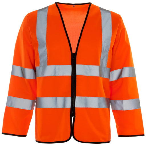 Hi Vis Orange Long Sleeved Zip Vest - Jackson Handling Ltd