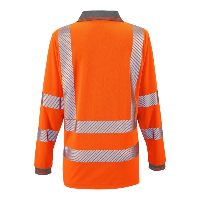Ladies Hi Vis Savannah Birds Eye Long Sleeved Polo - Jackson Handling Ltd