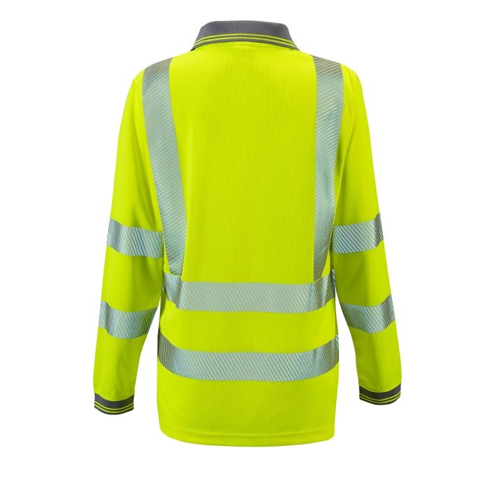 Ladies Hi Vis Savannah Birds Eye Long Sleeved Polo - Jackson Handling Ltd