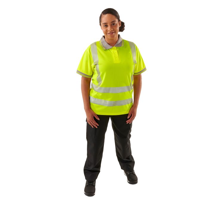 Ladies Hi Vis Savannah Birds Eye Polo - Jackson Handling Ltd