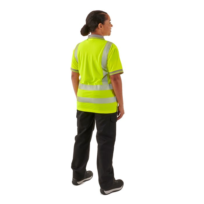 Ladies Hi Vis Savannah Birds Eye Polo - Jackson Handling Ltd