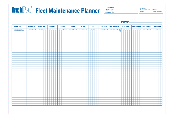 Fleet Maintenance Wall Planner