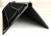 Long Heavy duty Corner Protector 800mm X 180mm X 140mm X 5mm Thickness Black with external ribs - Jackson Handling Ltd